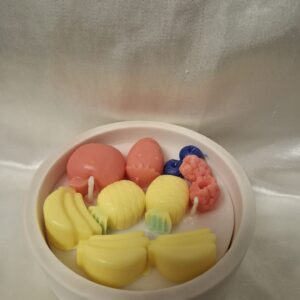 קערה מגבס ונרות משעוות סויה בריח בושם בעבודת יד